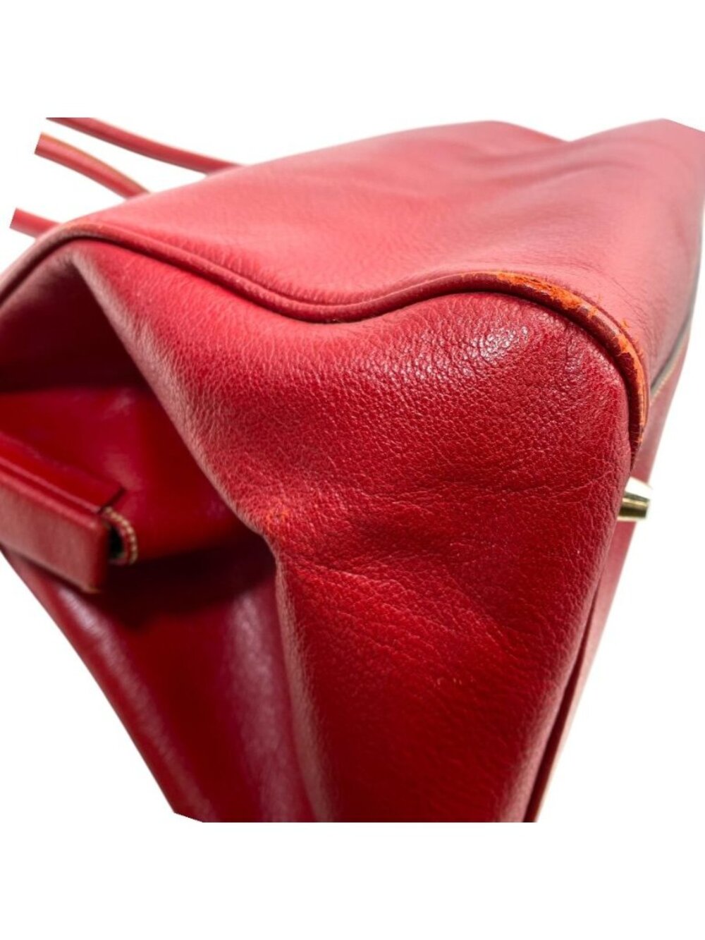 Prada Madras Cerniella Doctor's Leather Red Silver Lightweight Capacity - Picture 3 of 10